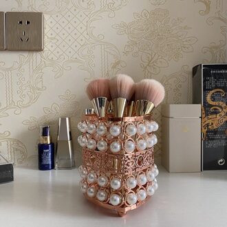 Up Organizer Cosmetische Opbergdoos Kristal Nail Art Penhouder Home Decor Make Up Gereedschap Rek Tafel Ambachten Cadeau A roos