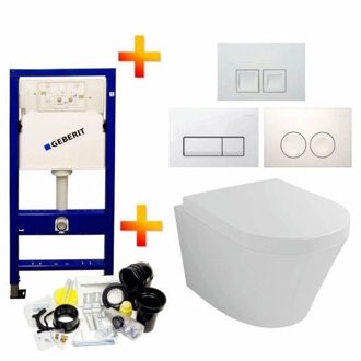 UP100 Toiletset 02 Vesta Met Delta Drukplaat Aqua Splash