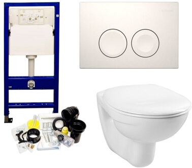 UP100 Toiletset Compleet | Inbouwreservoir | BWS Basic Smart | Set01 met drukplaat Wit