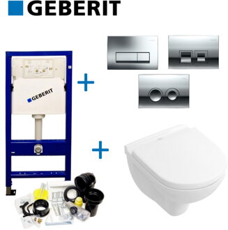 UP100 Toiletset set48 Villeroy & Boch O.Novo DirectFlush Compact Met Delta drukplaat