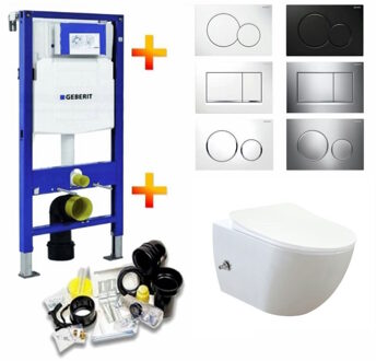 UP320 Toiletset 46 Creavit Free Rimfree Bidet Met Bril En Drukplaat