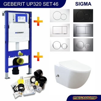 UP320 Toiletset set43 Creavit Free Met Bidet Randloos Met Sigma Drukplaat