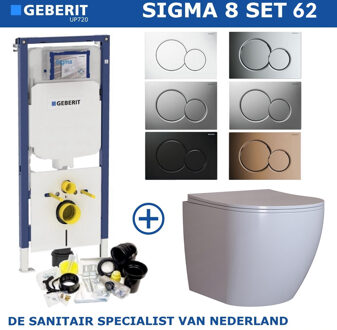 UP720 Toiletset Compleet | Inbouwreservoir | Sigma 8 Mudo Rimless | Met drukplaat | SET62