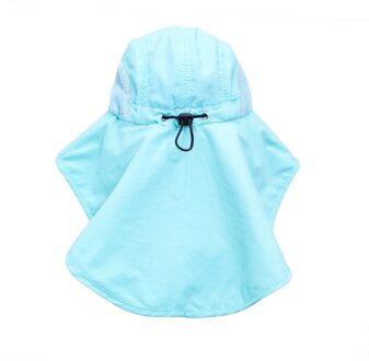 Upf 50 + Brede Rand Zonnehoed Verstelbare Zomer Kids Ca Reizen Strand Badmuts Kinderen Accessoires Kinderen Hoeden Unisex lucht blauw