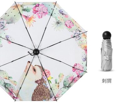 UPF50 + Mini Paraplu 8 Ribben Draagbare Vijf opvouwbare Paraplu UV Bloem Paraplu Regen Vrouw Parasol Titanium Zon paraguas egel
