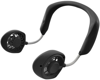 Upgrade Hals Ventilator Aromatherapie Verlichting Nek Koeler Handsfree Neck Fan Draagbare Usb Opladen Dual Fan Zomer 3 Speed verstelbare zwart