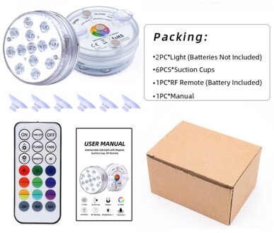 Upgrade Magneet Rgb Submersible Licht IP68 13Leds Onderwater Night Lamp Outdoor Vaas Kom Vijver Zwembad Decor Lamp 2 licht
