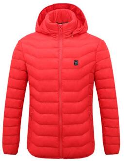 Upgrade Pure Elektrische Verwarmde Vest Lichtgewicht Module Intelligente Oplaadbare Verwarming Warm Vest Drie Temperatuurregeling rood L