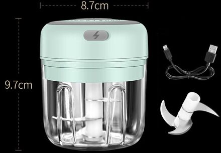 Upgrade Smart Elektrische Mini Voedsel Knoflook Groente Chopper Fruit Multifunctionele Processor Ui Crusher Keuken Accessoires groot 250ml-groen