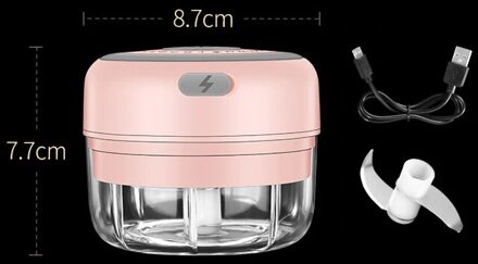 Upgrade Smart Elektrische Mini Voedsel Knoflook Groente Chopper Fruit Multifunctionele Processor Ui Crusher Keuken Accessoires klein 100ml-roze