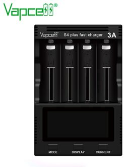 Upgrade Versie Vapcell S4 Plus Fast Charger 3A 4 Slot Totaal 12a Ontlader/Capaciteit Test/Repiar Voor li Ion Batterij Oplader 1lader nee adapter