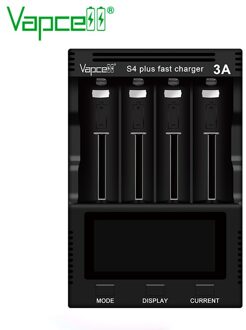 Upgrade Versie Vapcell S4 Plus Fast Charger 3A 4 Slot Totaal 12a Ontlader/Capaciteit Test/Repiar Voor li Ion Batterij Oplader 1stuk AU plug