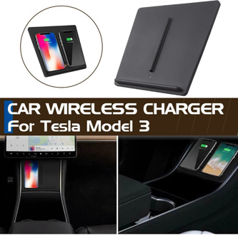 Upgraded Car Wireless Charger For Tesla Model 3 USB Port Wireless Car Charger Mount Qi Dual Phones Charging Center Console