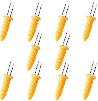 Upkoch 10 Pcs Rvs Corn Houders Maïskolven Spiesjes Fruit Vorken Barbecue Tool