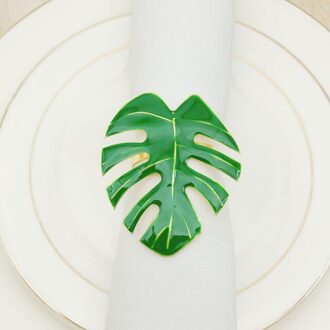 Upscale Hotel Servet Ring Turtle Leaf Green Leaf Servet Cirkel Hawaiian Wedding Servet Gesp Etentje Kerst Decoratie groen