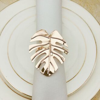 Upscale Hotel Servet Ring Turtle Leaf Green Leaf Servet Cirkel Hawaiian Wedding Servet Gesp Etentje Kerst Decoratie roos goud