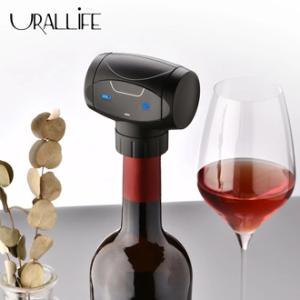 Urallife Electric Wine Stopper Smart Vacuum Preservation Saver Automatic Wine Sealed Cork Stopper Portable Wine Stopper Bar Tool