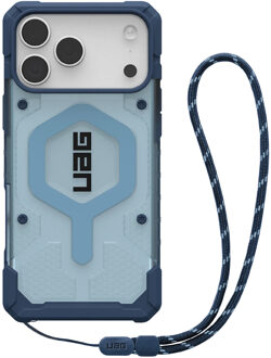 Urban Armor Gear Pathfinder Clear MagSafe Backcover met Lanyard voor de Apple iPhone 17 Pro Max - Clear / Blue Lanyard Transparant