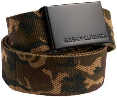 Urban Classics Canvas heren riem - maat One size Bruin/groen