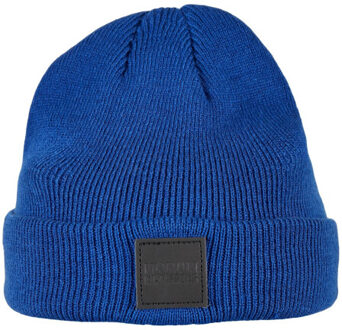 urban classics Childrens/kids patch leather patch logo beanie (set van 2) - maat 146/152 Zwart