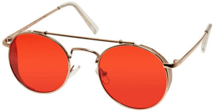 Urban Classics Chios ronde zonnebril voor volwassenen - maat One size Goud