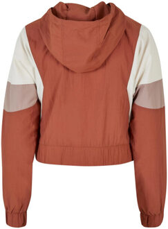urban classics Dames 3 tone crinkle kort jasje Oranje - XXXL