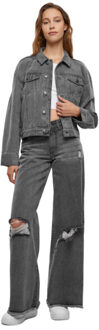 urban classics Dames 80s oversized denim jas Grijs - XXL