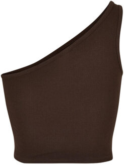 urban classics Dames asymmetrisch gesneden top Bruin - XL