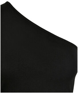 urban classics Dames asymmetrische top met lange mouwen Zwart - XL