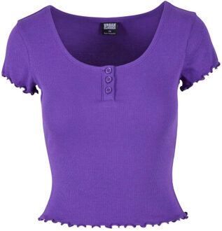 urban classics Dames babylock geribd t-shirt Paars - XL