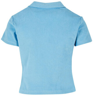 urban classics Dames badstof poloshirt Blauw - XL