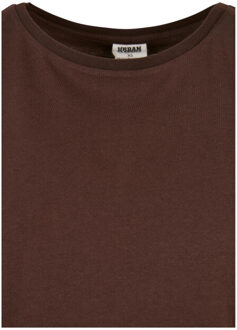 urban classics Dames biologisch katoenen verlengd schouder t-shirt Bruin - M