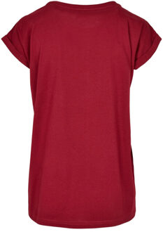 urban classics Dames biologisch katoenen verlengd schouder t-shirt - maat 4XL Rood