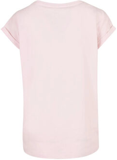 urban classics Dames biologisch katoenen verlengd schouder t-shirt - maat XS Roze