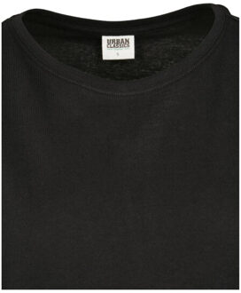 urban classics Dames biologisch katoenen verlengd schouder t-shirt Zwart - XS