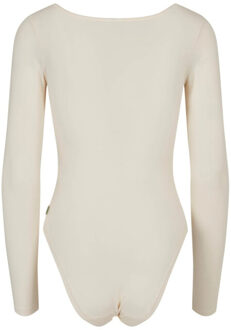 urban classics Dames biologische bodysuit met lange mouwen - maat L Beige