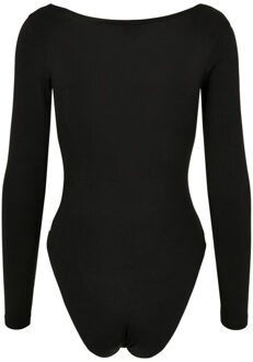 urban classics Dames biologische bodysuit met lange mouwen Zwart - XXL