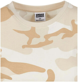 urban classics Dames camo cropped t-shirt Bruin/groen - 4XL