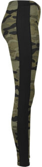 urban classics Dames camo gestreepte legging - maat XL Bruin/groen