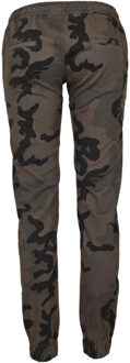urban classics Dames camo joggingbroek - maat S Bruin/groen