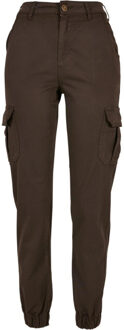 urban classics Dames cargo broek met hoge taille Bruin - 34