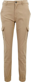 urban classics Dames cargo broek met hoge taille - maat 34 Taupe