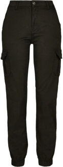 urban classics Dames cargo broek met hoge taille Zwart - 34