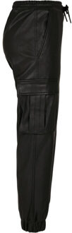 urban classics Dames cargo broek van kunstleer Zwart - XS