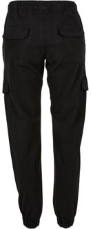 urban classics Dames cargo pocket hoge taille joggingbroek - maat L Zwart