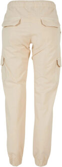 urban classics Dames cargo pocket hoge taille joggingbroek - maat M Beige