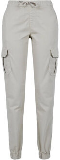urban classics Dames cargo pocket hoge taille joggingbroek Taupe - XXXL