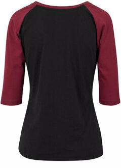 urban classics Dames contrast raglan 3/4 mouw top Zwart - S