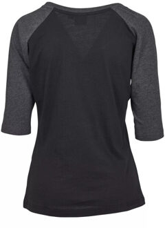 urban classics Dames contrast raglan 3/4 mouw top Zwart - XS