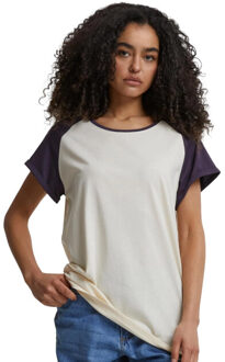 urban classics Dames contrast raglan t-shirt Beige - S